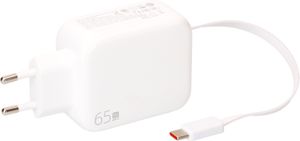 USB Schnellladeadapter GaN 1x USB-C Kabel 1x USB-C PD/QC 65W ws