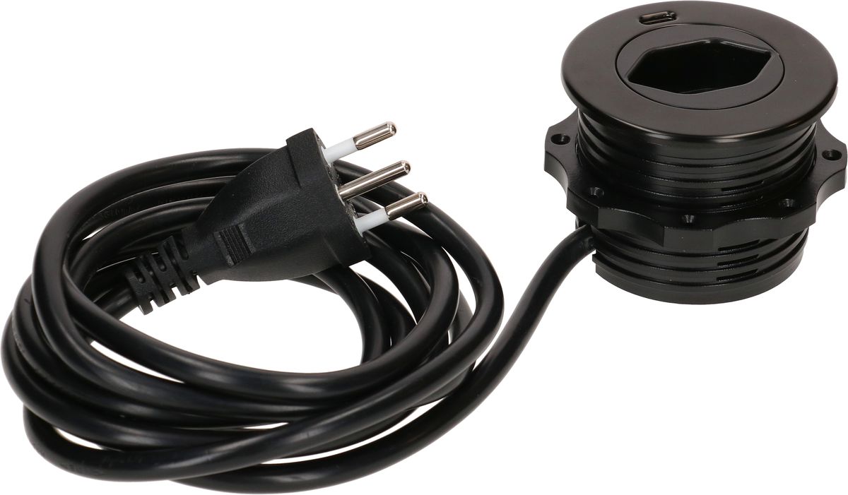 SOLO Steckdoseneinheit schwarz 1x Typ 13 1x USB-C