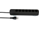 Steckdosenleiste Swiss Line 7x Typ 13 schwarz Magnet 5m