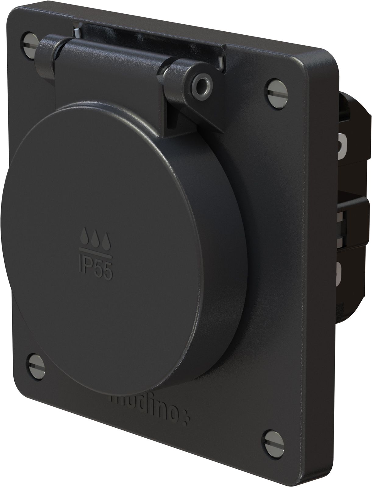 prise 1x type 13 insert avec set frontal exo IP55 noir