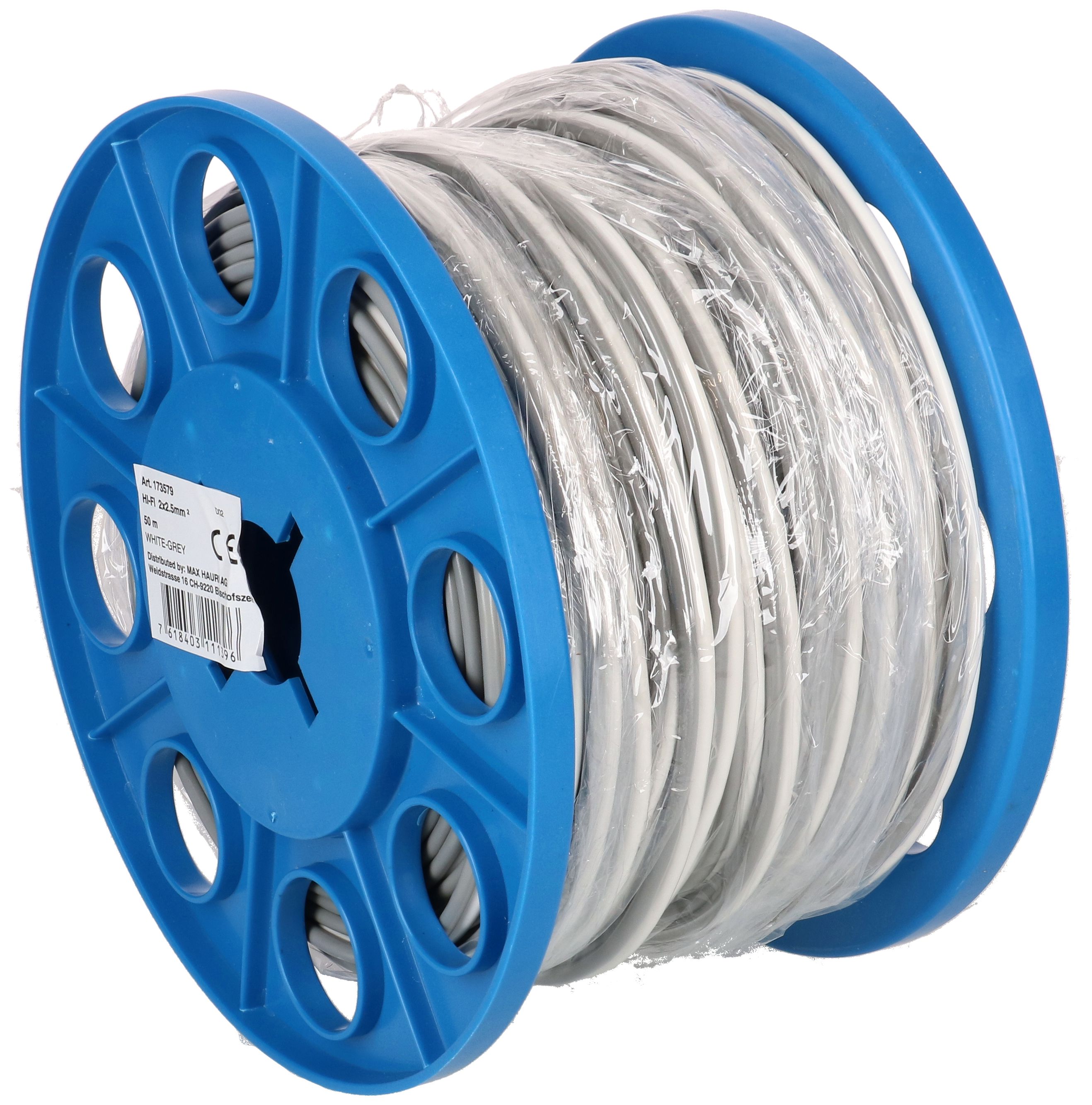 câble de haut-parleur 2x2.5mm² blanc