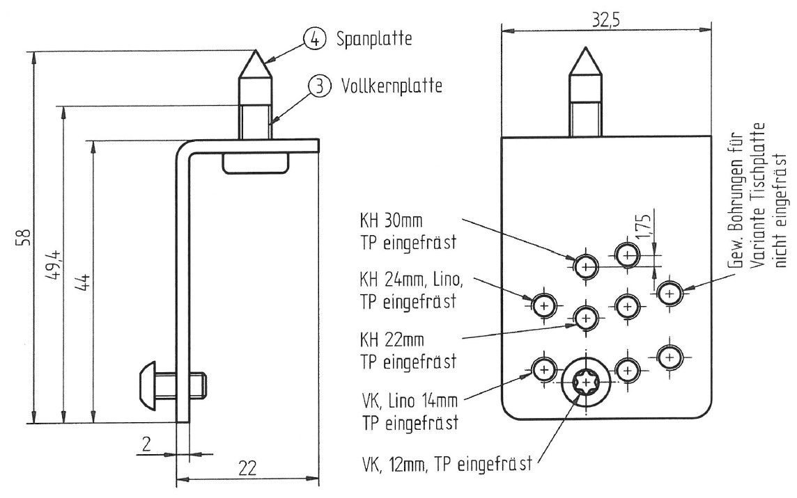 BOX/CAP set de montage noir pour 12-16mm plateaux à noyau plein