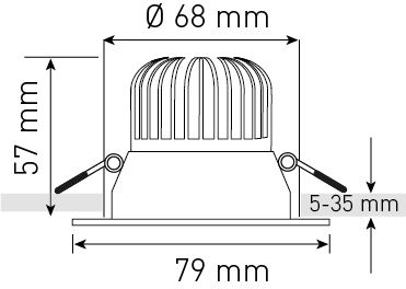 spot encastré à LED ATMO Ø68 blanc 3000K 700lm 36°