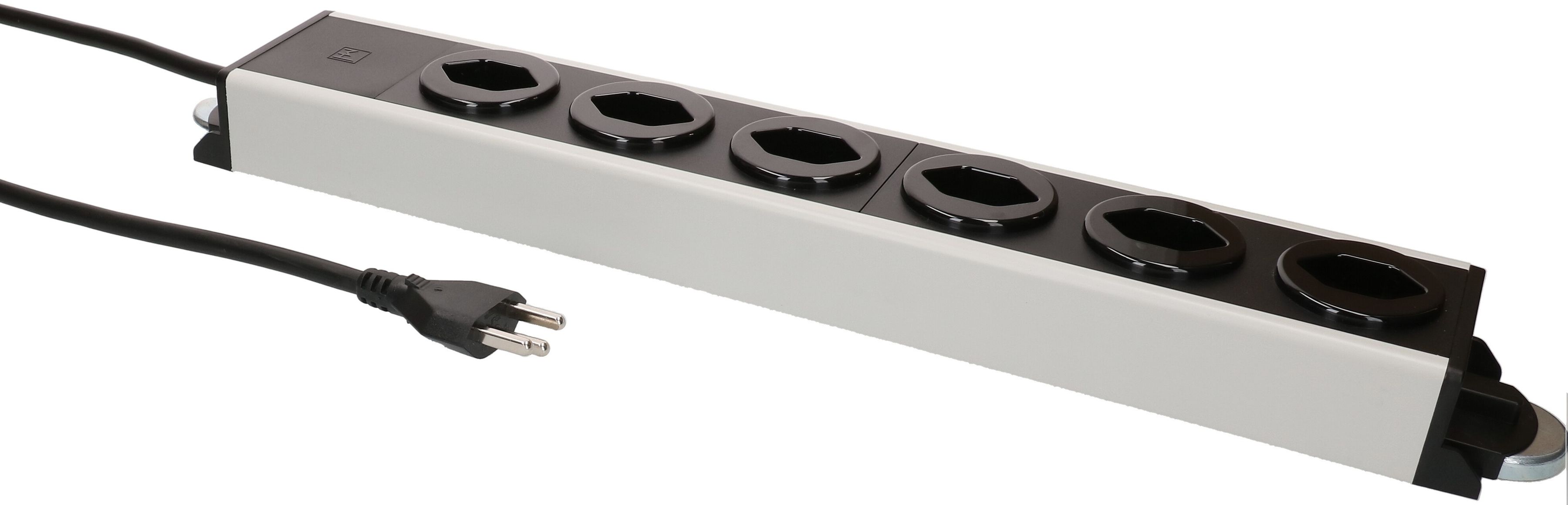 multiprise Power Line 6x typ 23 gris/noir 1.5m aimant