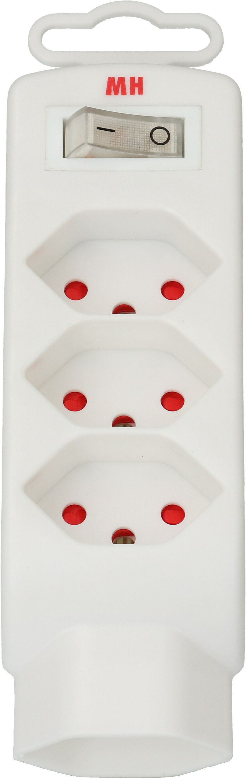 multi adaptateur Safety Line 4x type 13 3-pôles blanc +interrup.