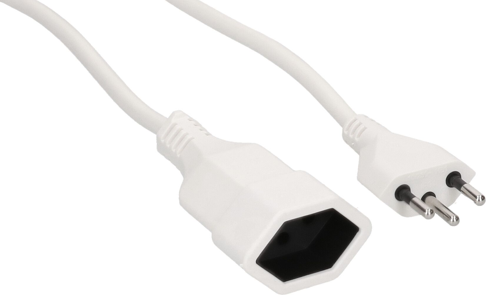 Rallonge TD H05VV-F3G1.0 1.0m blanc type 12 / type 13