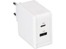 adattatore di ricarica rapida USB 1x USB-C PD 1x USB-A 30W bianco
