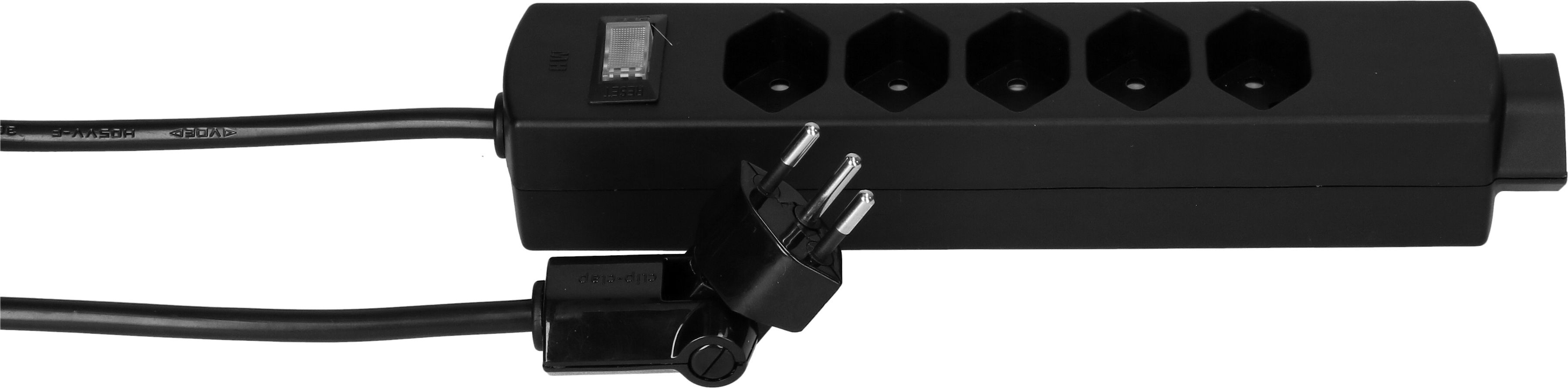 multipresa Safety Line 5+1x tipo 13 ne interruttore 3m clip-clap