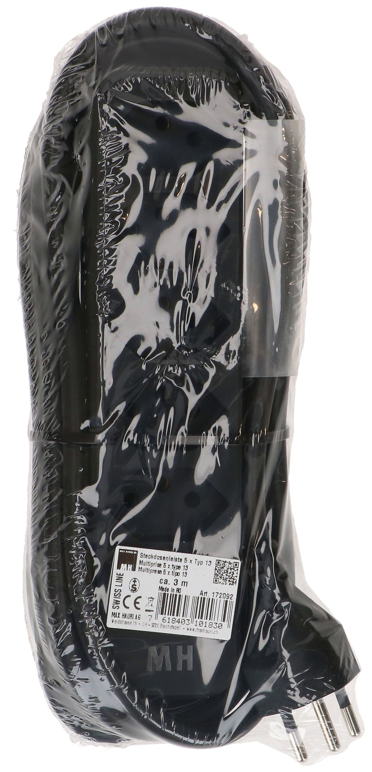 [d] Steckdosenleiste Swiss Line 5x Typ13 schwarz