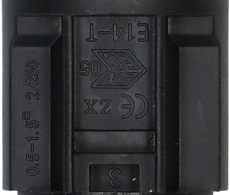 douille E14 bougie M10x1 H=65mm noir