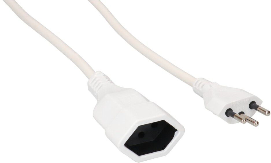 Rallonge TD H05VV-F3G1.0 2m blanc type 12 / type 13