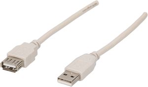 rallonge USB version 2.0 2m gris