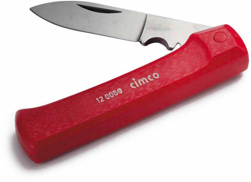 Couteau pour câbles manche en 1 pièce plastique résis. aux chocs