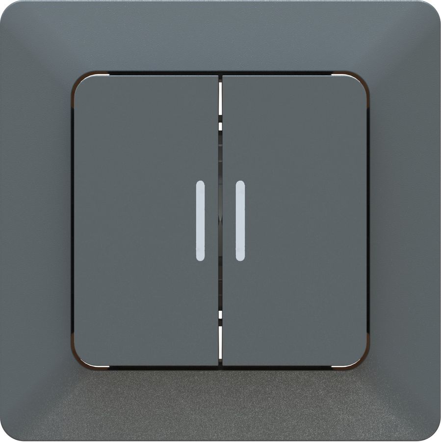 interrupteur à poussoir double s3+3 illu. AP priamos ant