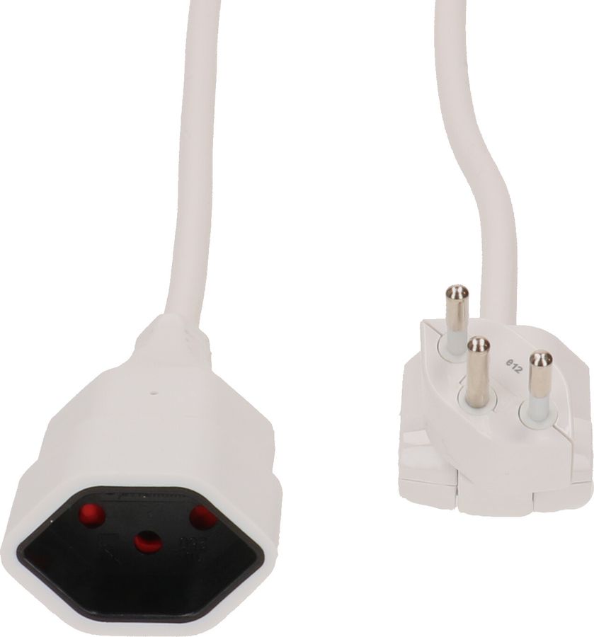 Rallonge TD H05VV-F3G1.0 0.5m blanc clip-clap type 12/type 13