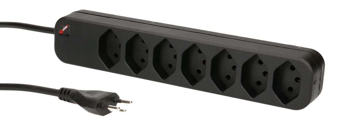 multiprise Swiss Line 7x type 13 noir aimant 3m