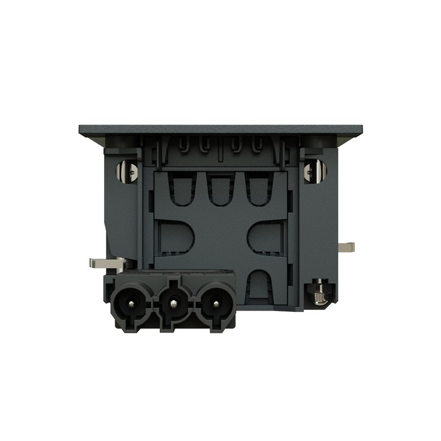 INTRO2.0 bloc multiprise anodisé 2x type 13 1x USB-A/C 1x vide