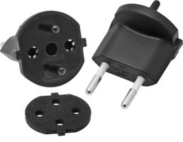 adaptateur fixe type 11 / fiche profilée CEE 7/17 avec joint noir