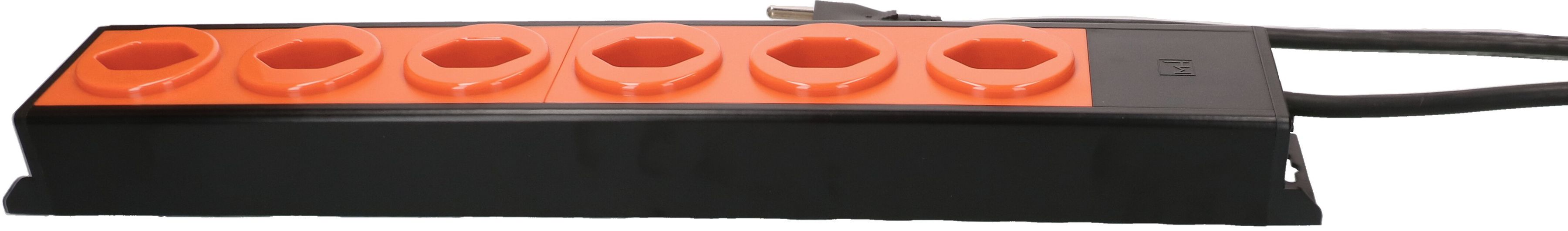 multiprise Power Line 6x type 23 noir/orange 3.0m