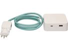 multiprise Cube 3x type 13 blanc / turquoise USB 2m clip-clap