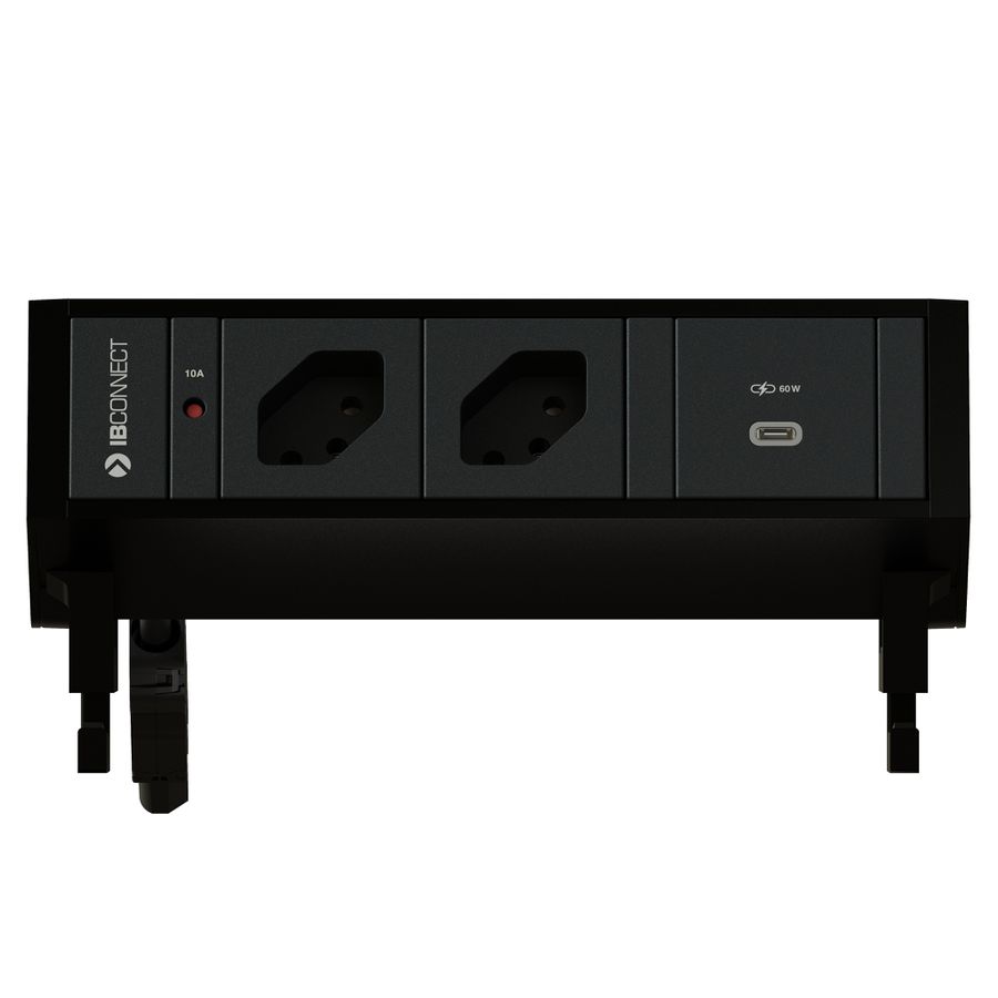 SUPRA bloc multiprise noir 2x type 13 1x USB-C 60W