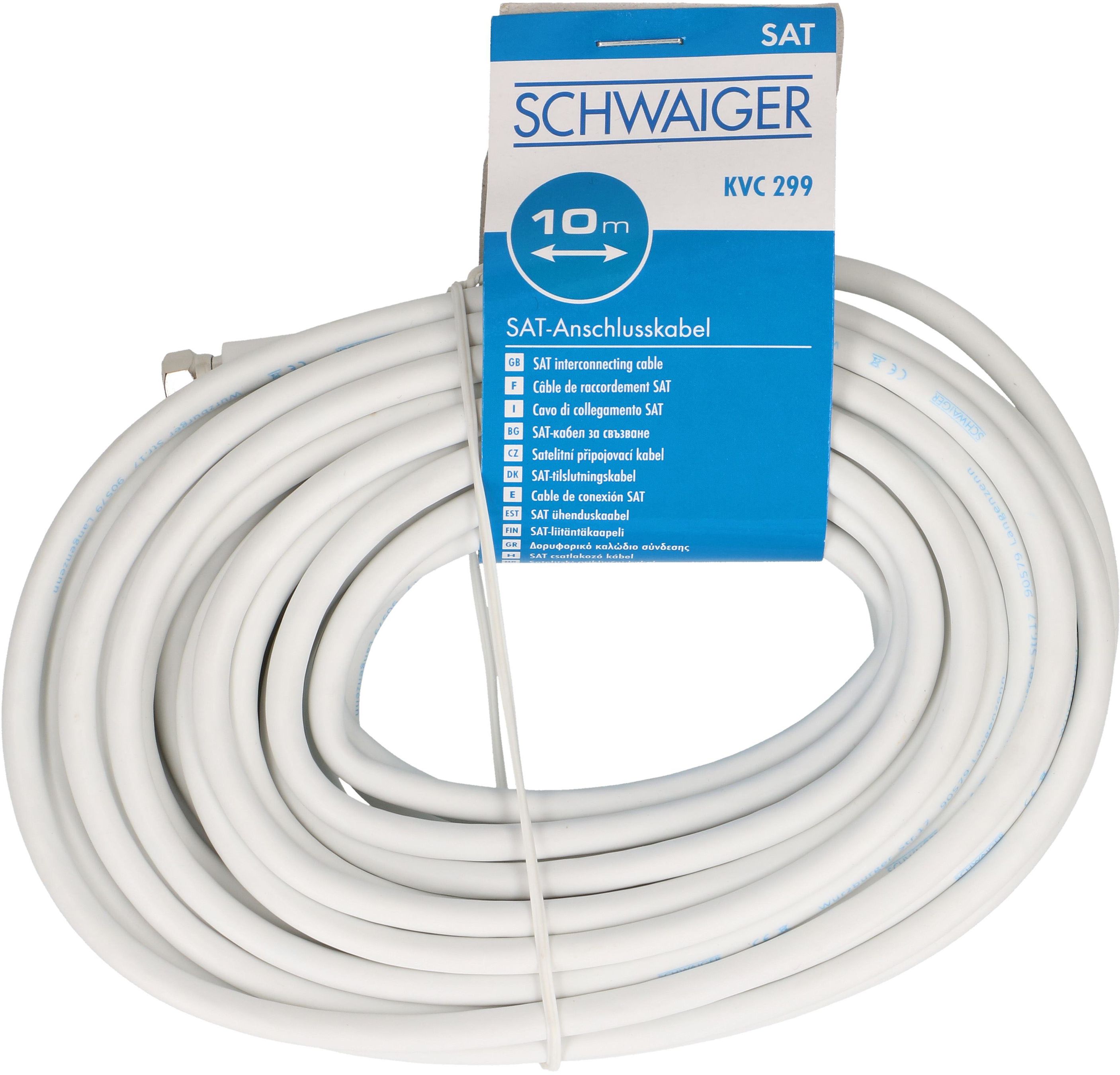 câble de raccordement SAT 75dB 10m blanc