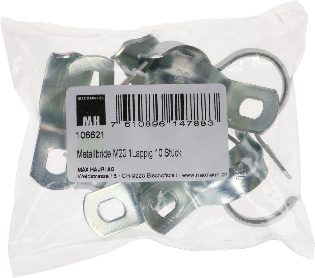 bride en métal M20 à 1 lobes, 10 pcs.