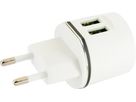 USB-adaptateur de charge 2x USB-A 12W blanc