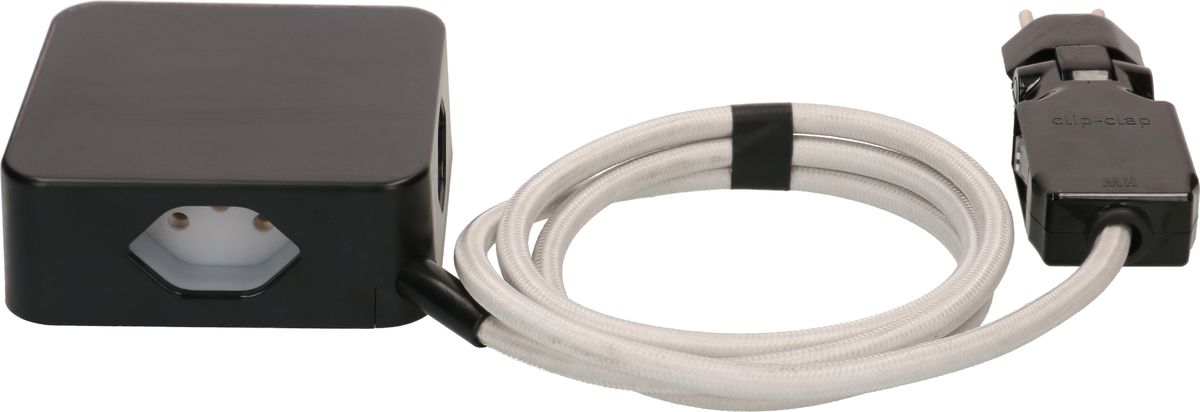 multiprise Cube 4x type 13 noir / gris 2m clip-clap