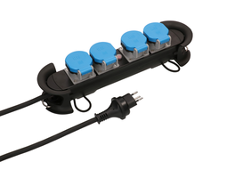 multiprise Construct Line 4x type 13 IP55 noir/bleu 5m