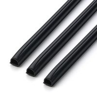 Goulotte 10mm noir auto-adhésif 1m 3 pcs.