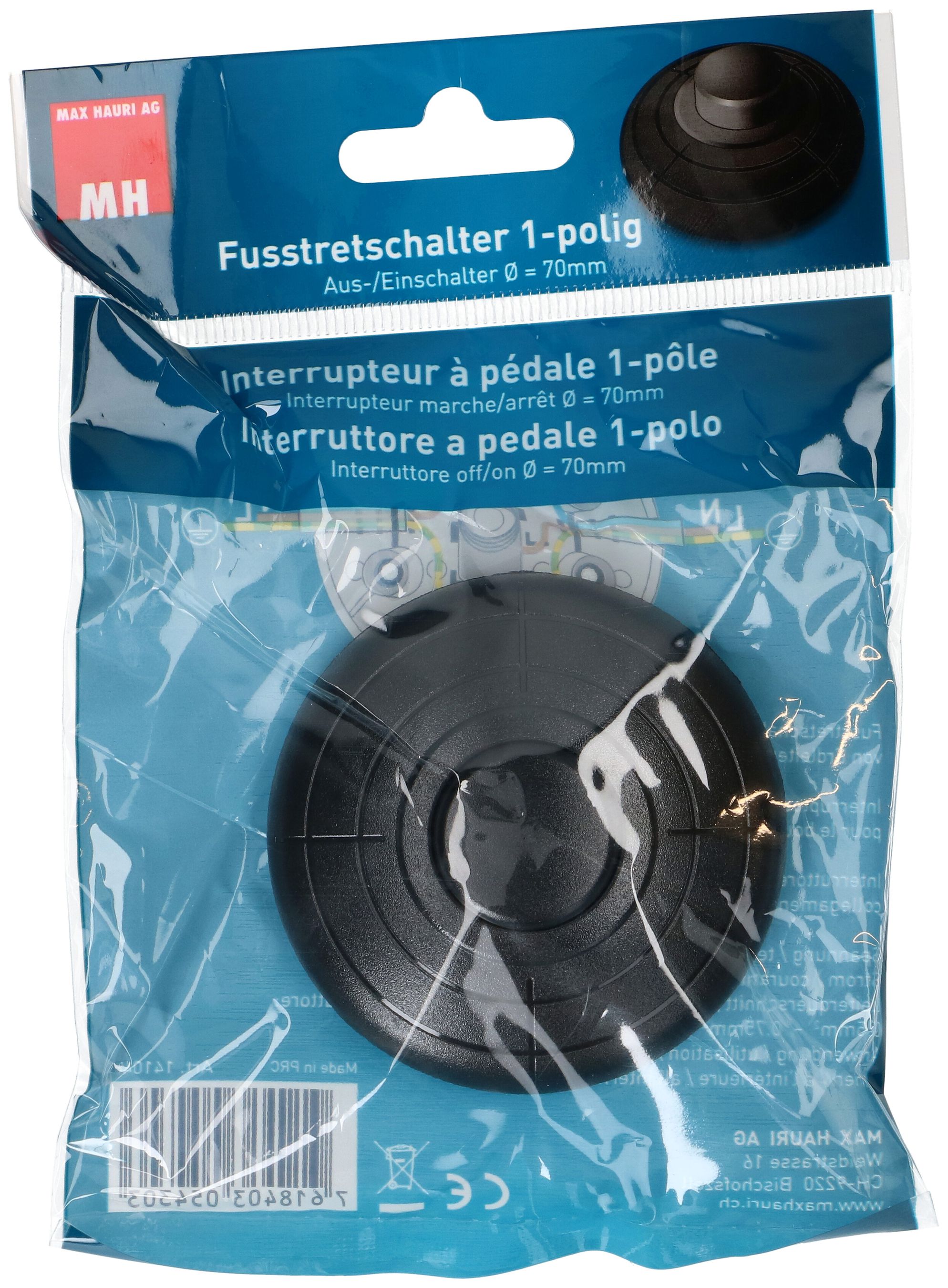 interrupteur à pied 1 pôles OFF 2(1)A noir