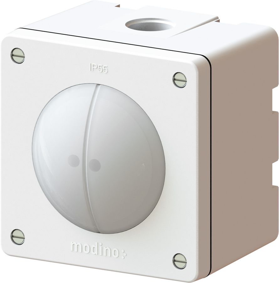 bouton-poussoir double NO/NF 2x illuminé AP exo IP55 blanc