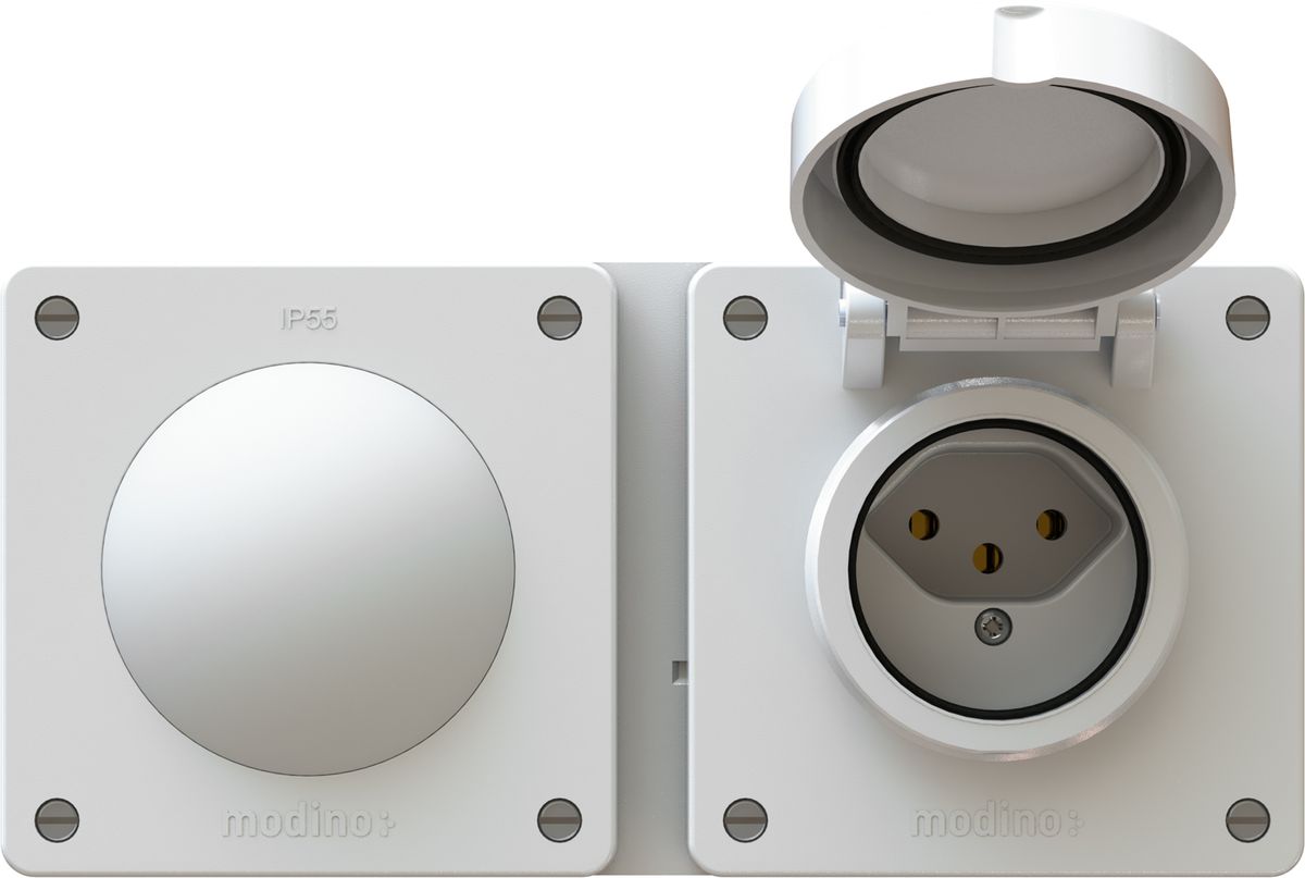 combinaison interrupteur s3 / type 13 ta.2x1 ENC exo IP55 blanc