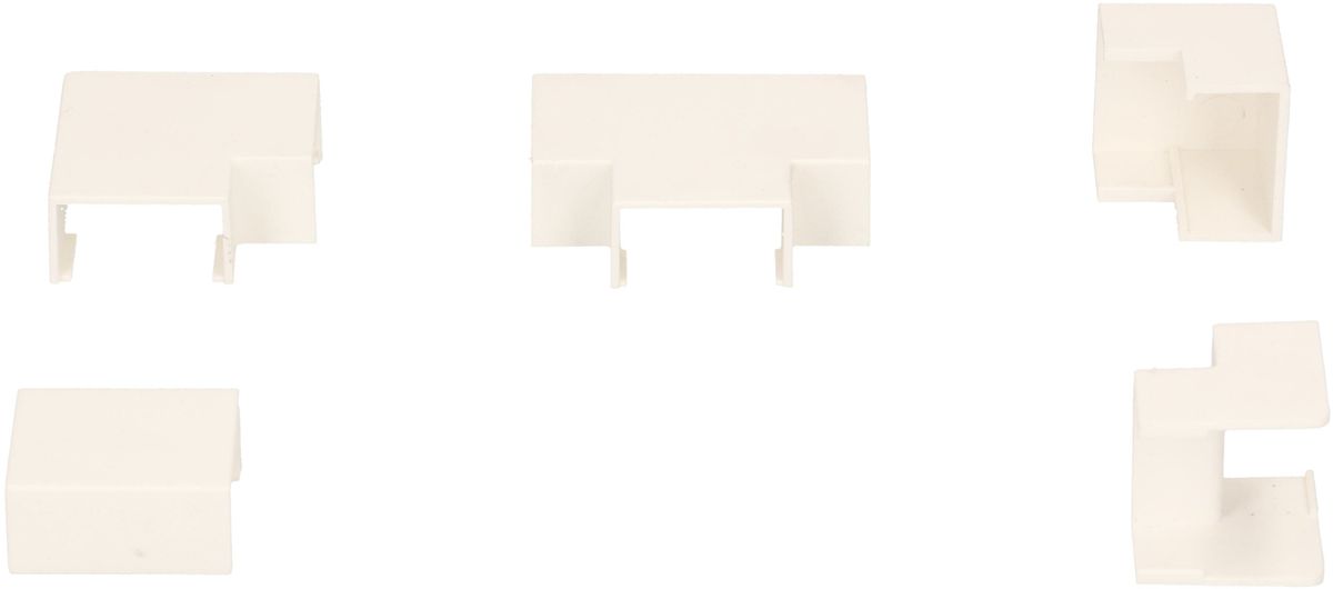 Connessione canalina 20x10mm bianco assortito 5 pz.