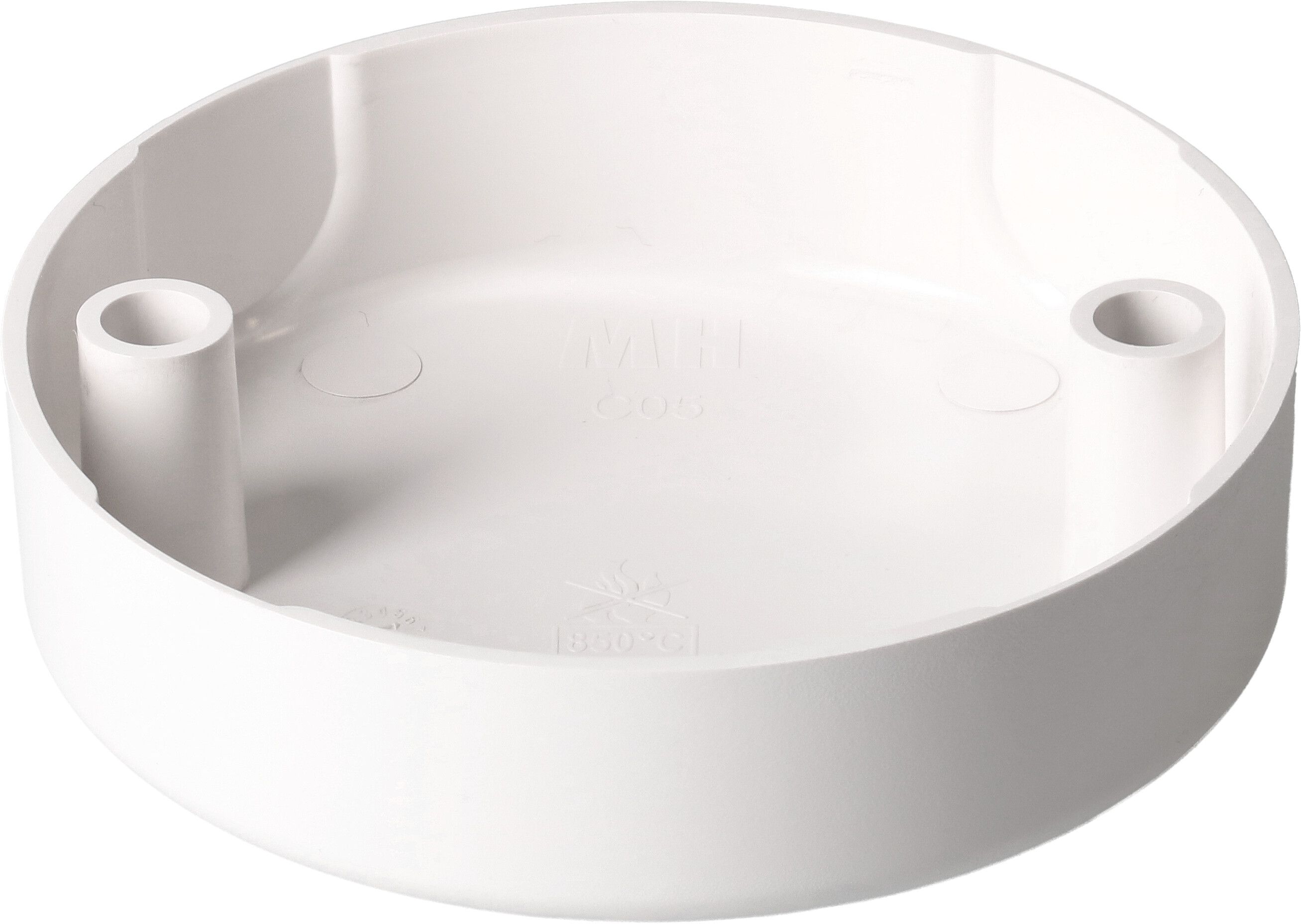 rosette de plafond rond 2 trous de fixation blanc