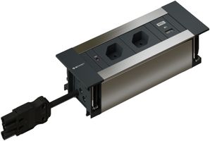 INTRO2.0 bloc multiprise anodisé 2x type 13 1x USB-A/C