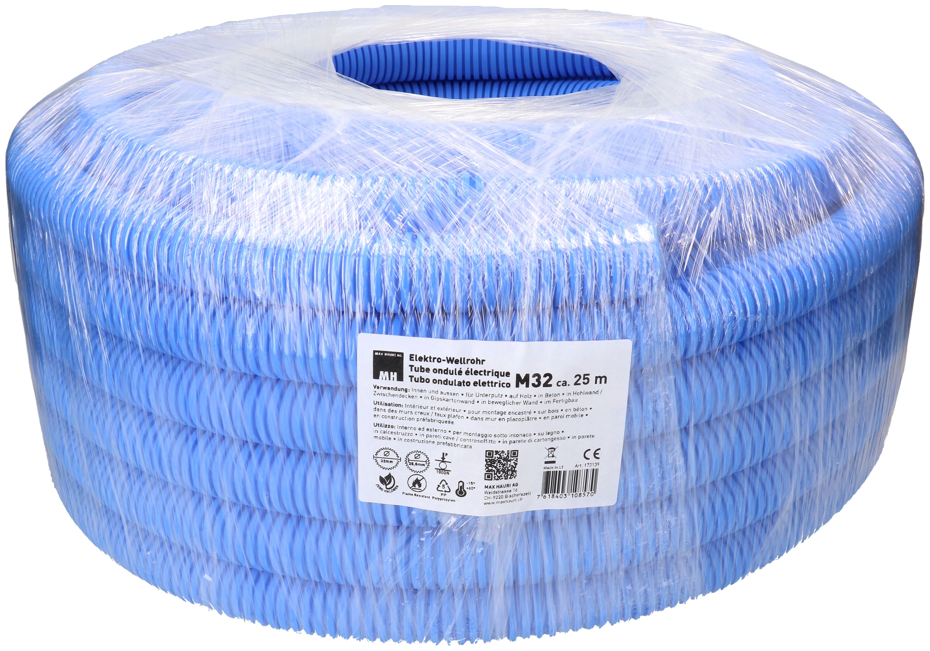 Elektro-Wellrohr M32 L=25m blau