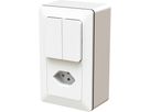 combinaison interrupteur s3+3 / type 13 ta.2x1 AP priamos blanc