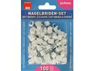 Nagelbriden-Set 6x9mm weiss für Flachkabel / 100 Stück