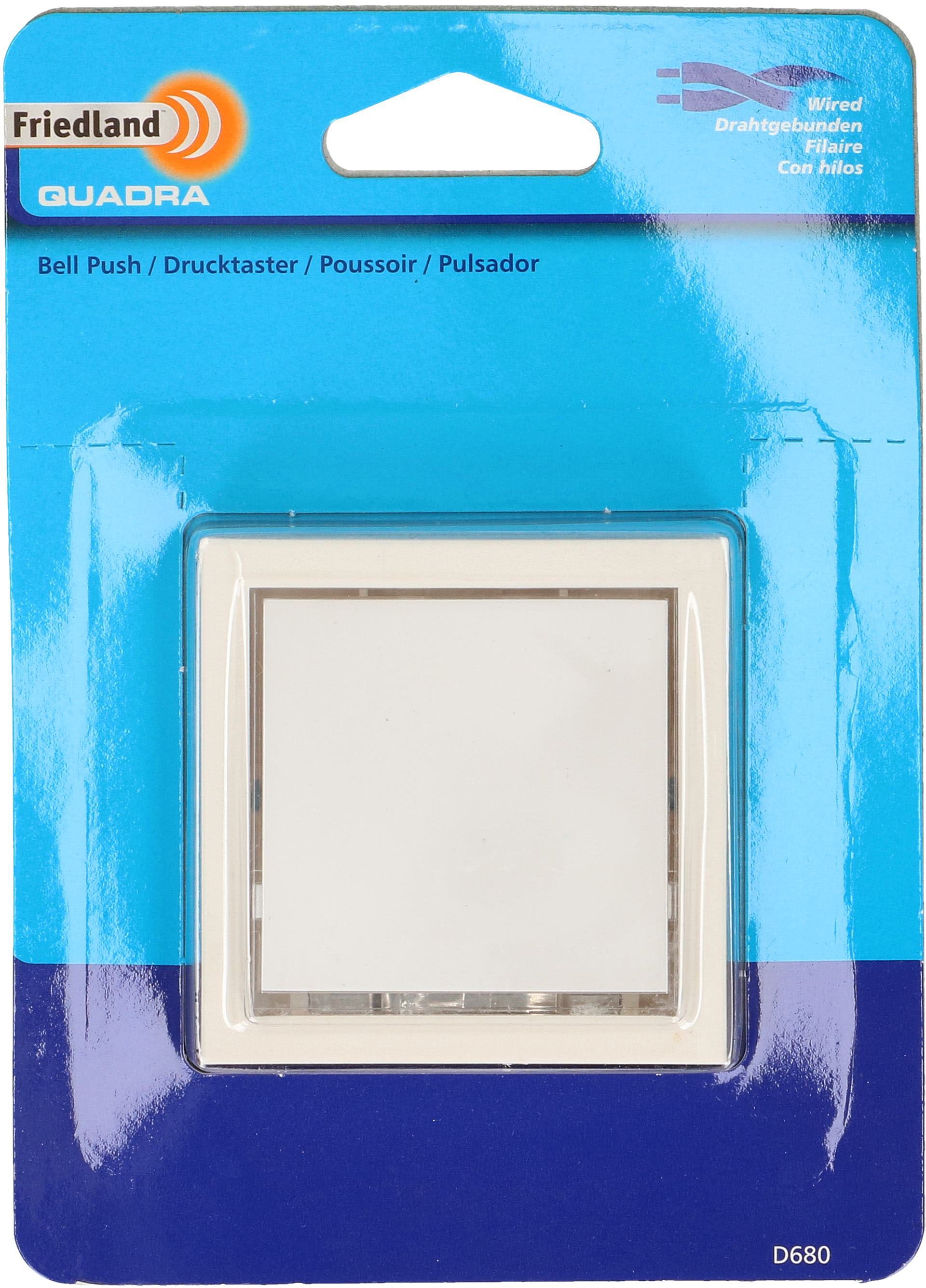 Bouton-poussoir carré blanc ivoire