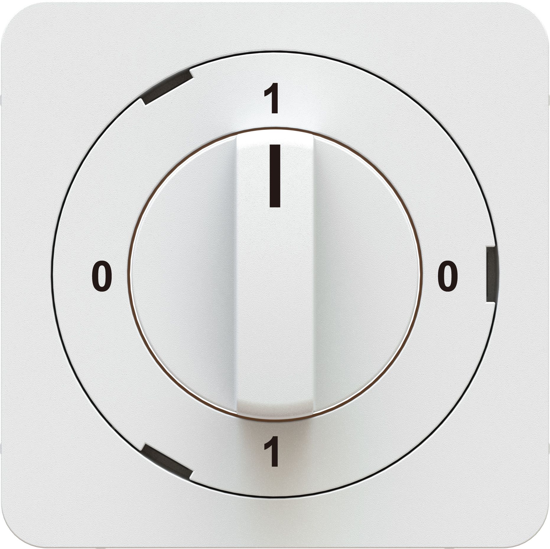 interrupteur rotatif/à clé 0-1-0-1 plaque frontale priamos blanc