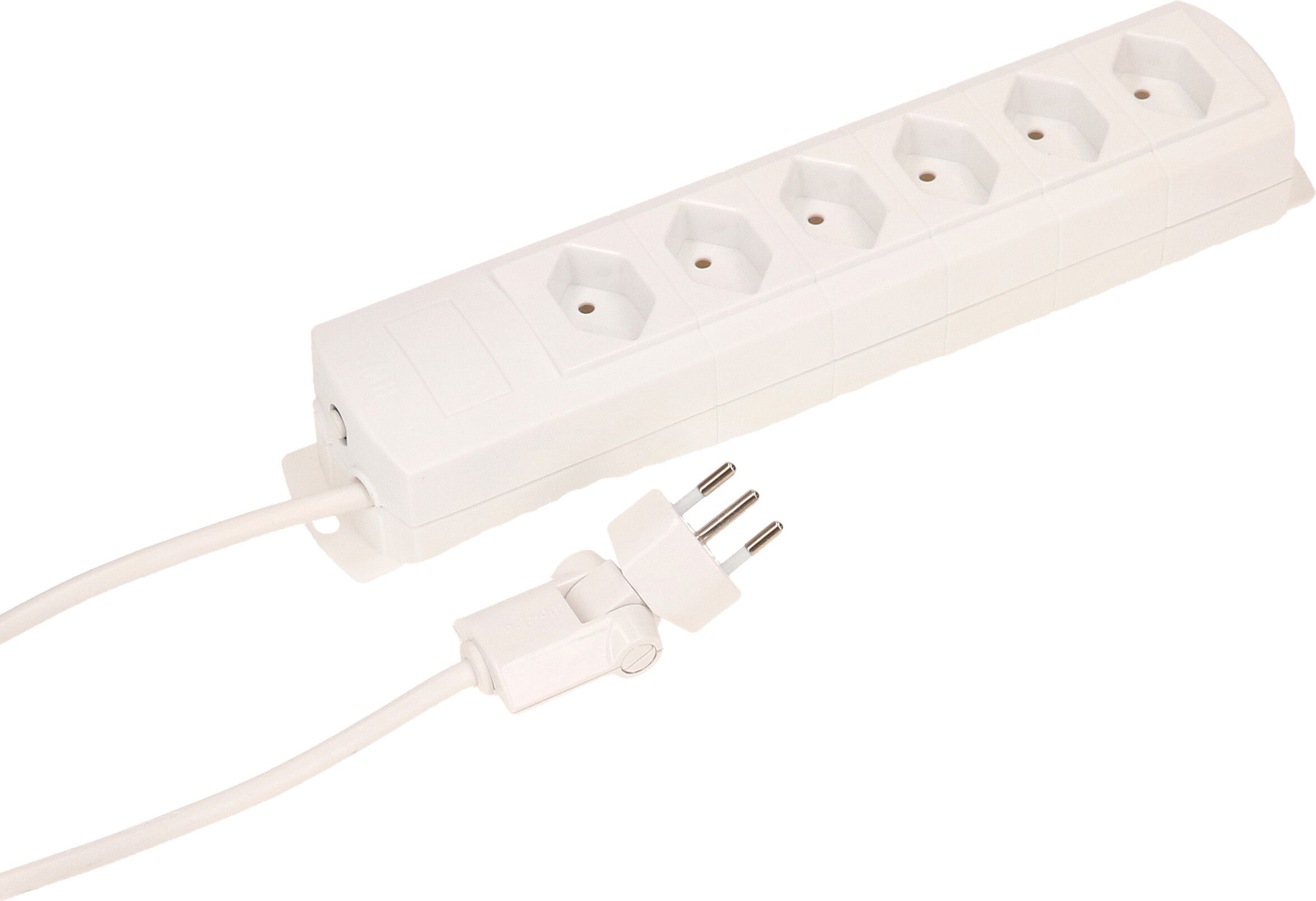 multiprise Prime Line 6x type 13 blanc aimant 3m clip-clap