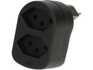 Abzweigstecker ADAPT 2x Typ 13 schwarz drehbar Green+Fair