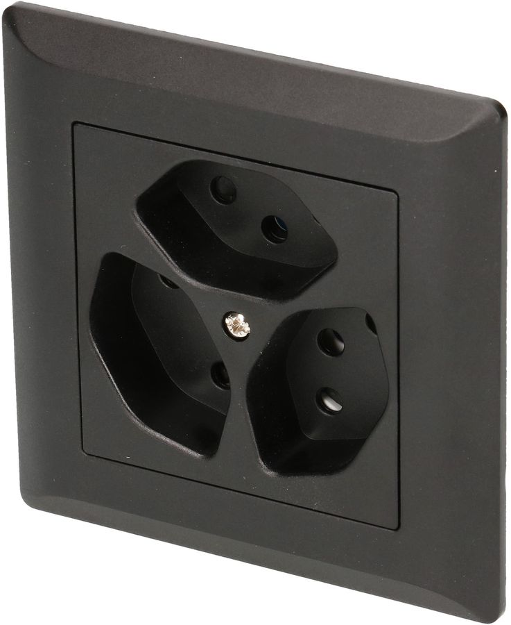 presa 3x tipo 13 dim.1x1 INC BS Kallysto nero