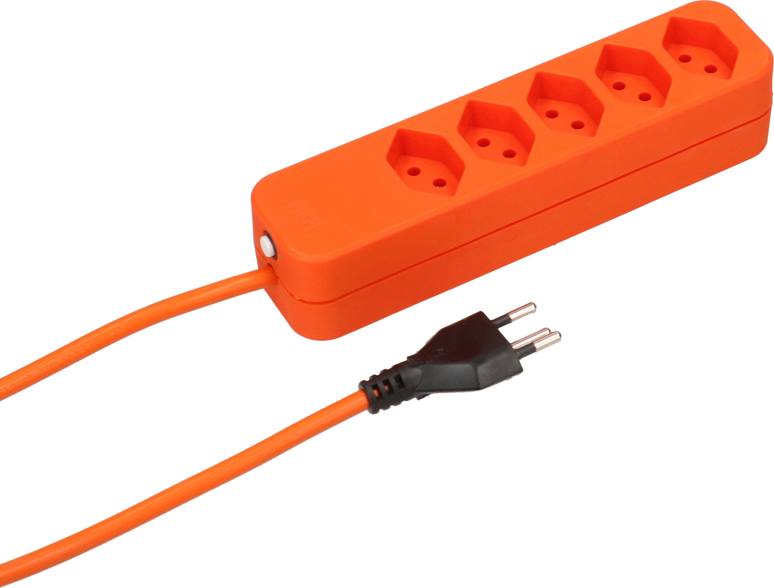 multiprise Swiss Line 5x type 13 orange aimant 5m