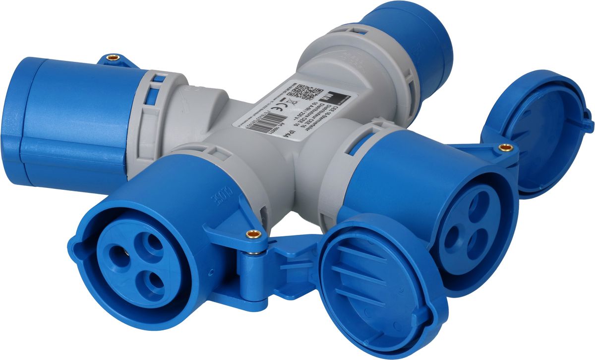 distributeur en étoile 1x CEE16 fiche 3x CEE16 prises 230V IP44