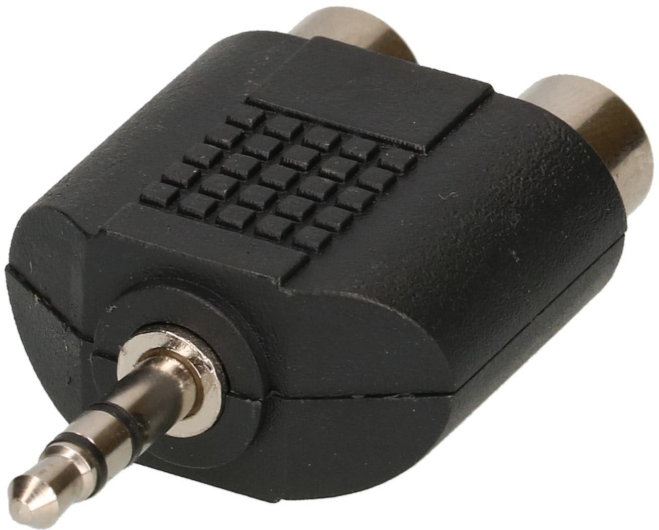 adaptateur Y audio stéréo fiche jack/prise RCA noir