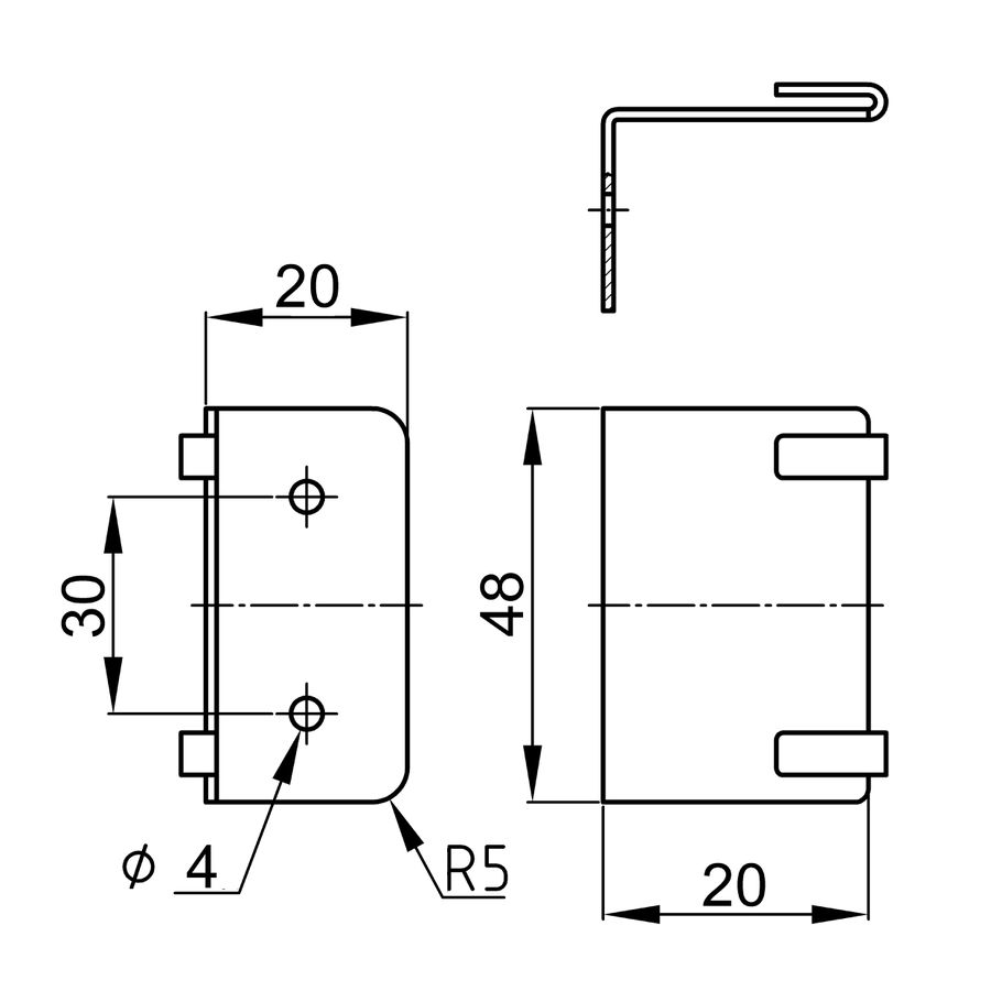 équerre de fixation Easy-Fix-90-S argent RAL9006
