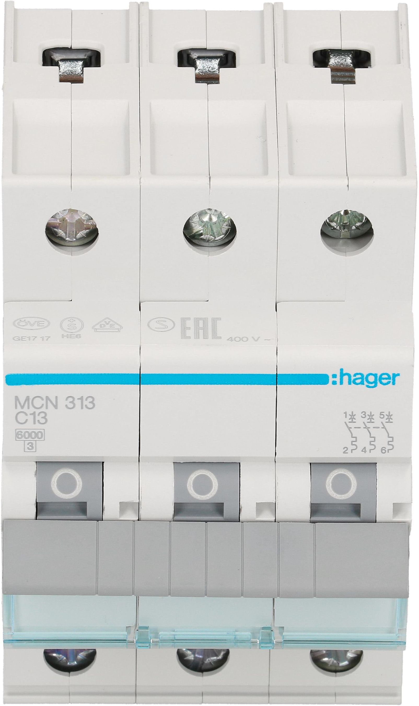 disjoncteur 3P C 13A 6kA